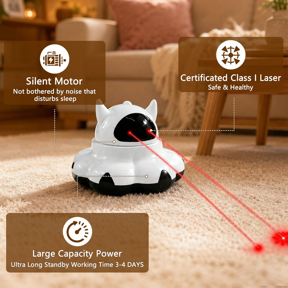 Automatic Cat Laser Toy with Random Moving Feather