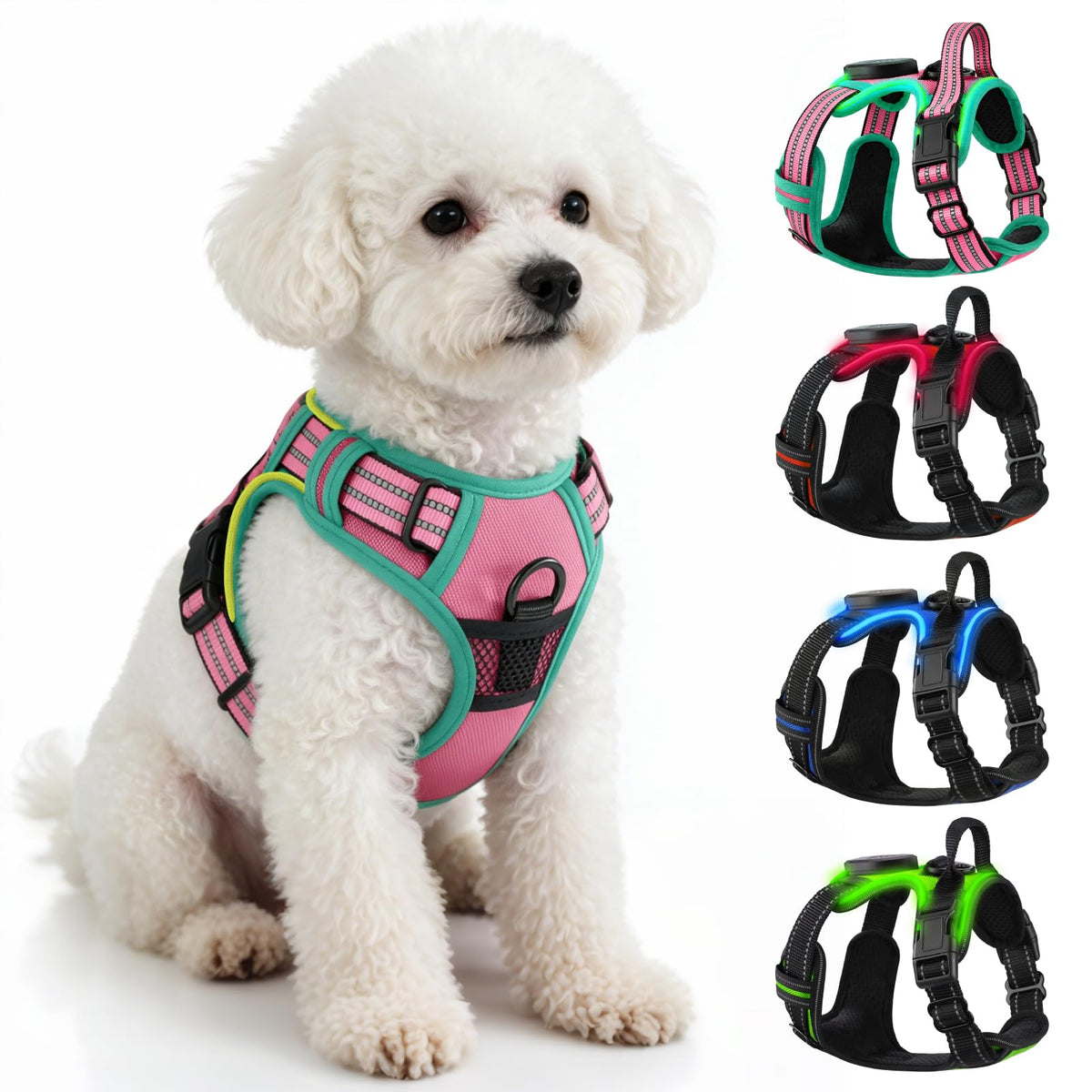 Rechargeable LED Dog Harness with Three Lighting Modes