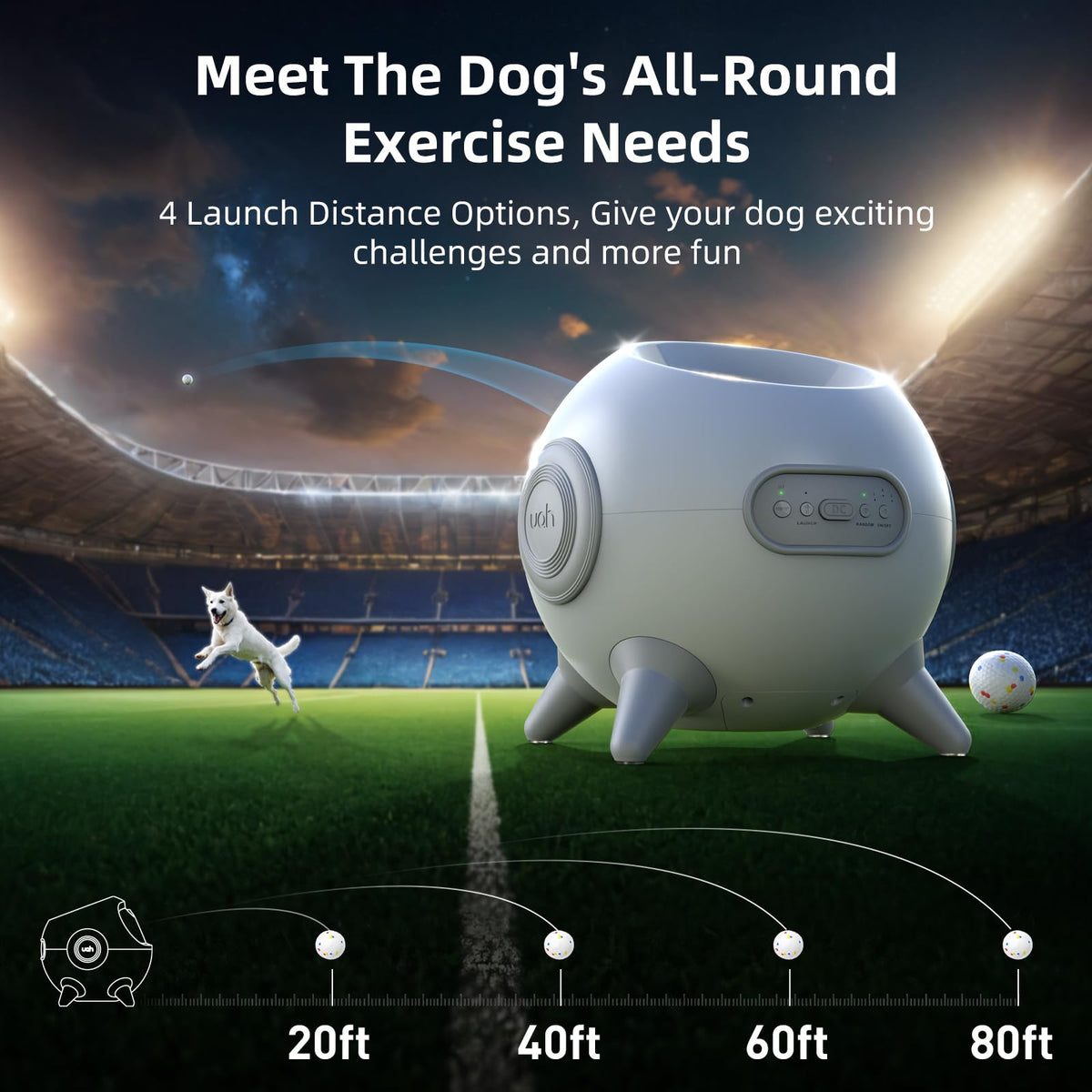 Automatic Dog Ball Launcher with Obstacle Detection and 4 Balls
