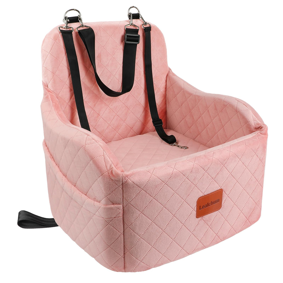 Portable Dog Booster Car Seat with Washable Elevated Cushion