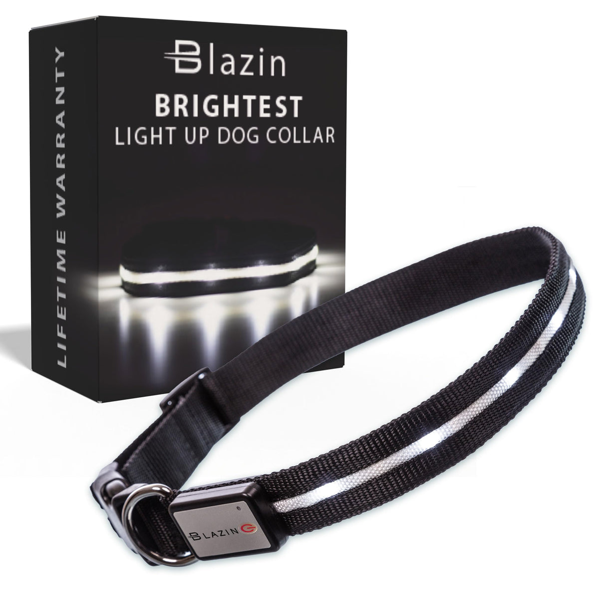 Rechargeable LED Light Up Dog Collar for Night Safety