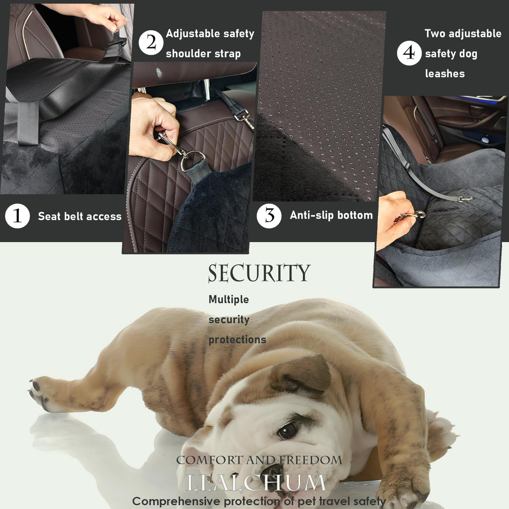 Portable Dog Booster Car Seat with Washable Elevated Cushion