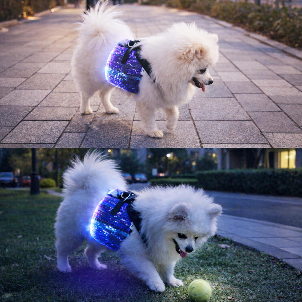 Rechargeable LED Dog Safety Vest with Reflective Stripes