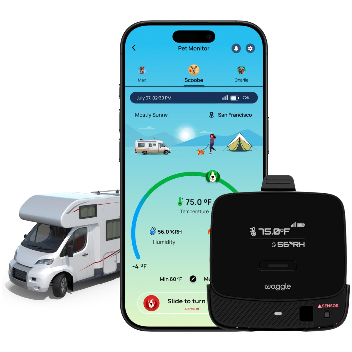 Pet Safety Temperature and Humidity Sensor for RV and Car