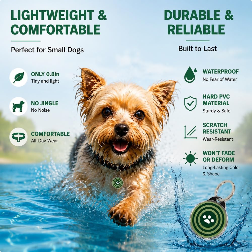 Smart QR Code Dog ID Tag with Online Profile and Owner Contact