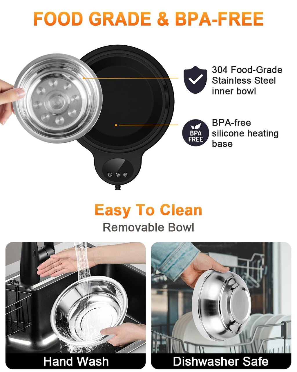 Heated Pet Water Bowl with Temperature Control and Timer