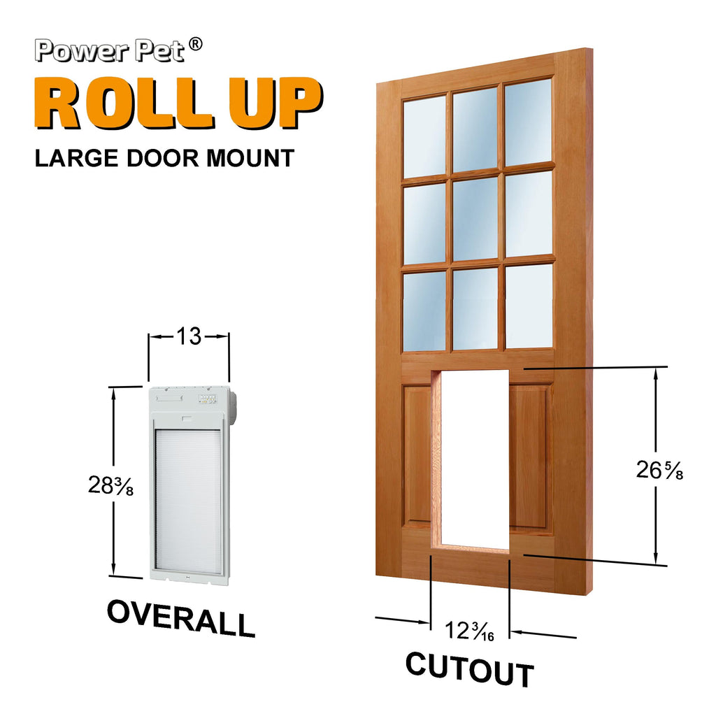WiFi Automatic Smart Dog Door with Roll Up Entry Control