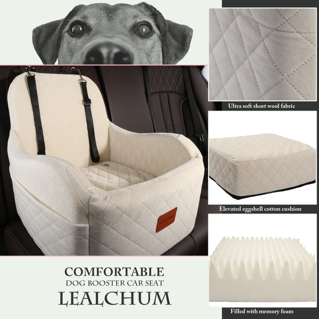 Portable Dog Booster Car Seat with Washable Elevated Cushion