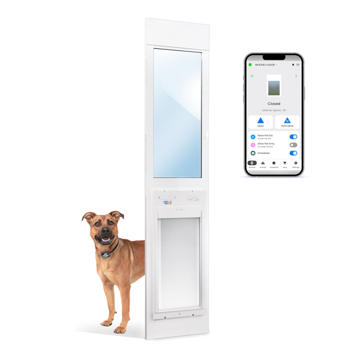 WiFi Automatic Smart Dog Door with Roll Up Entry Control