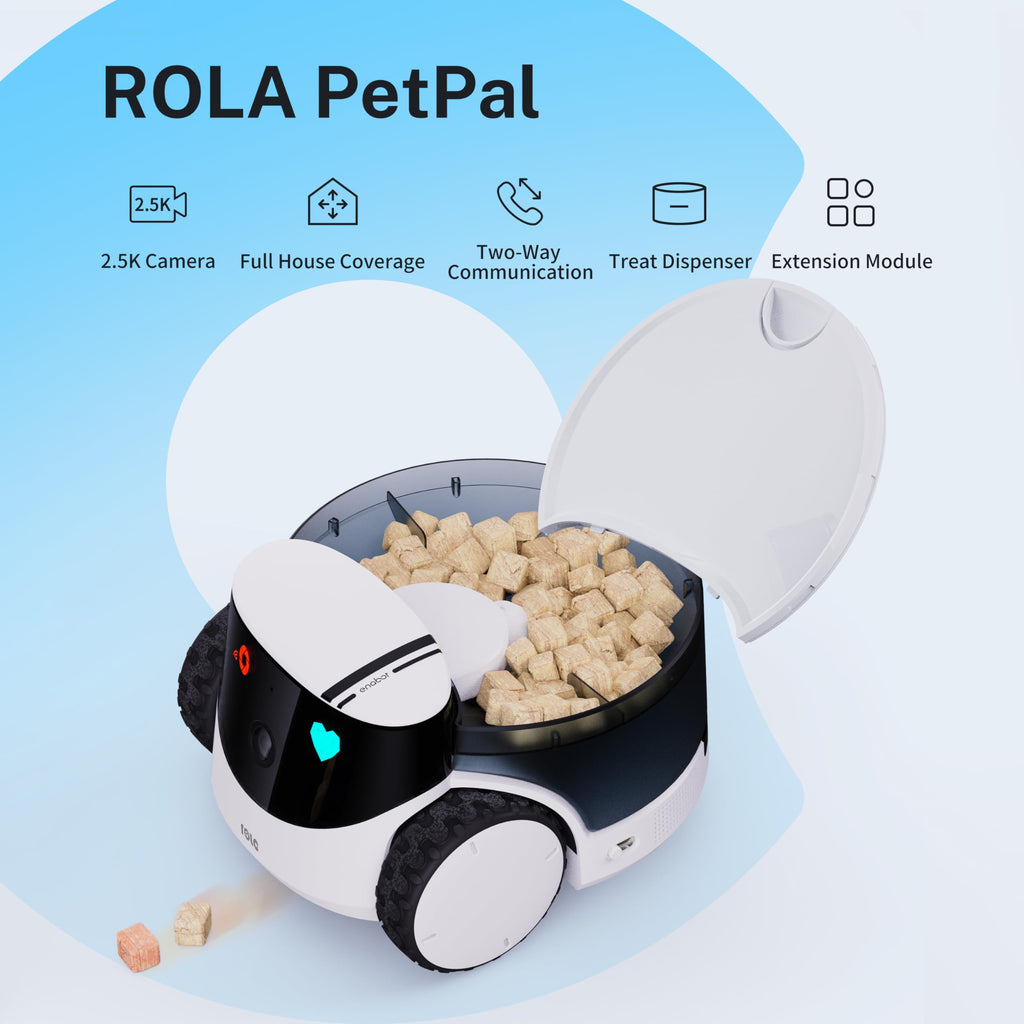 2.5K Mobile Pet Camera Robot with Treat Dispenser