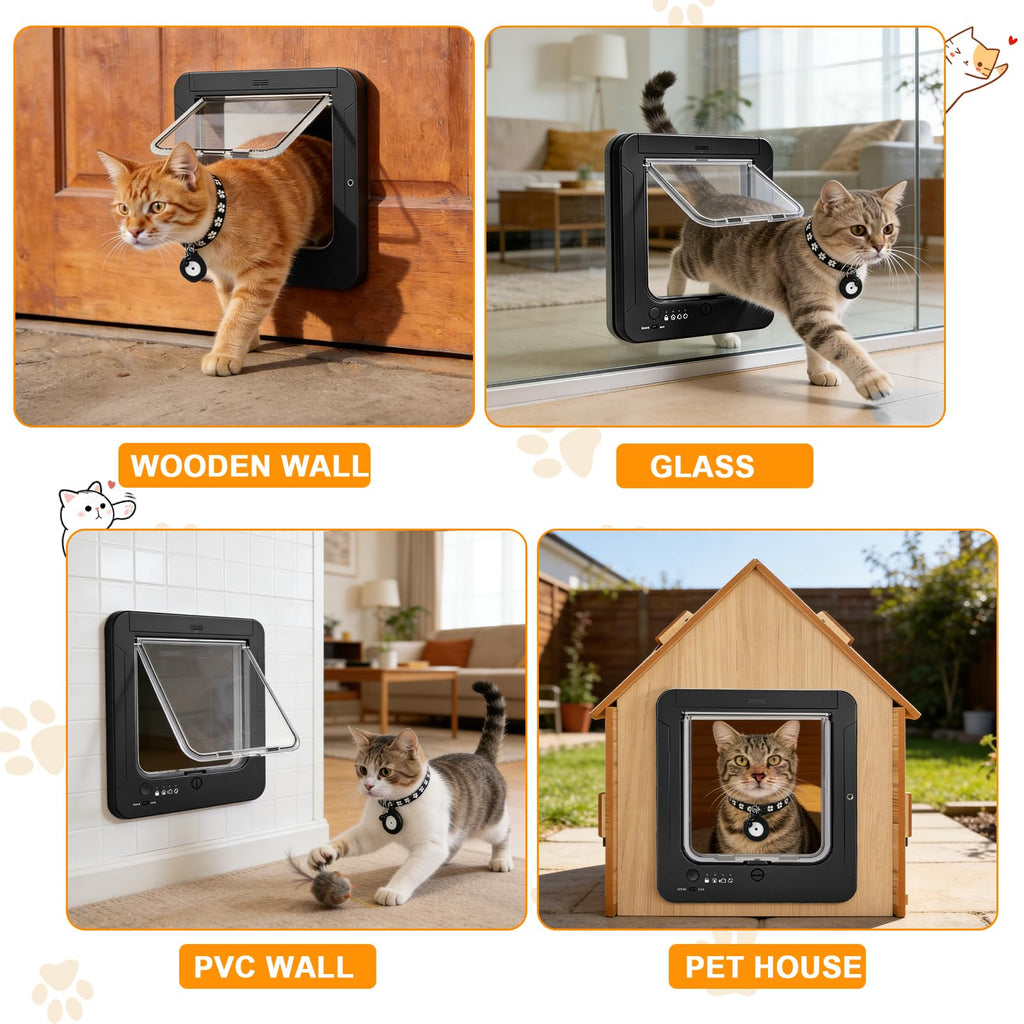 RFID Smart Cat Door with Collar Sensor Activated Entry