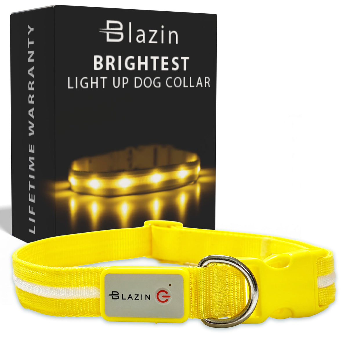 Rechargeable LED Light Up Dog Collar for Night Safety