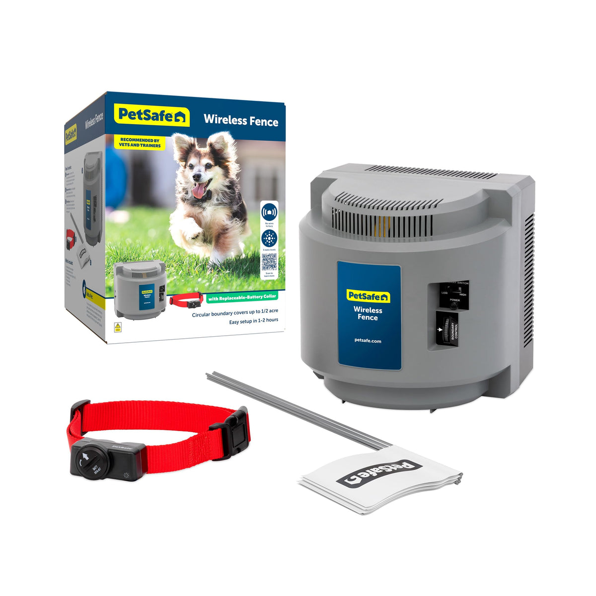 Wireless Dog Fence System with Adjustable Pet Boundary