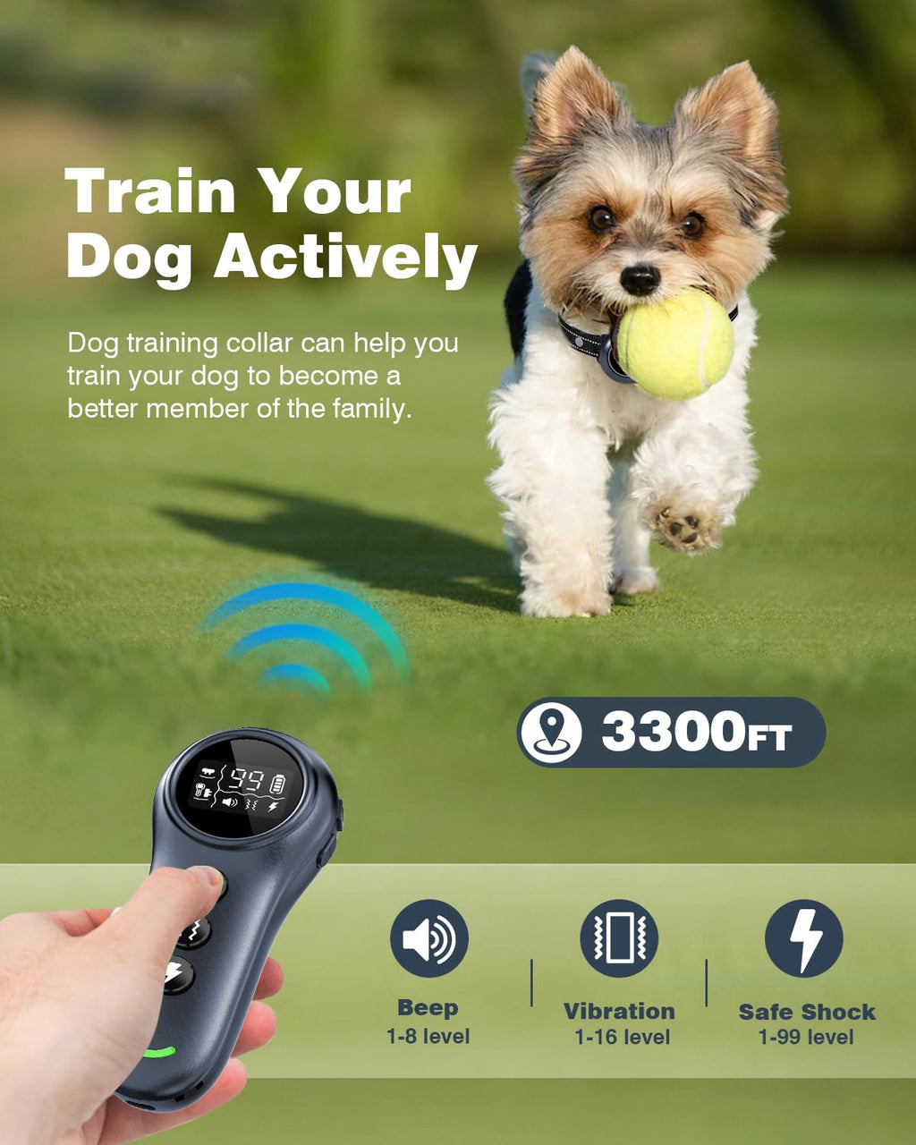 Smart Dog Training Collar with Remote and Anti Bark Modes