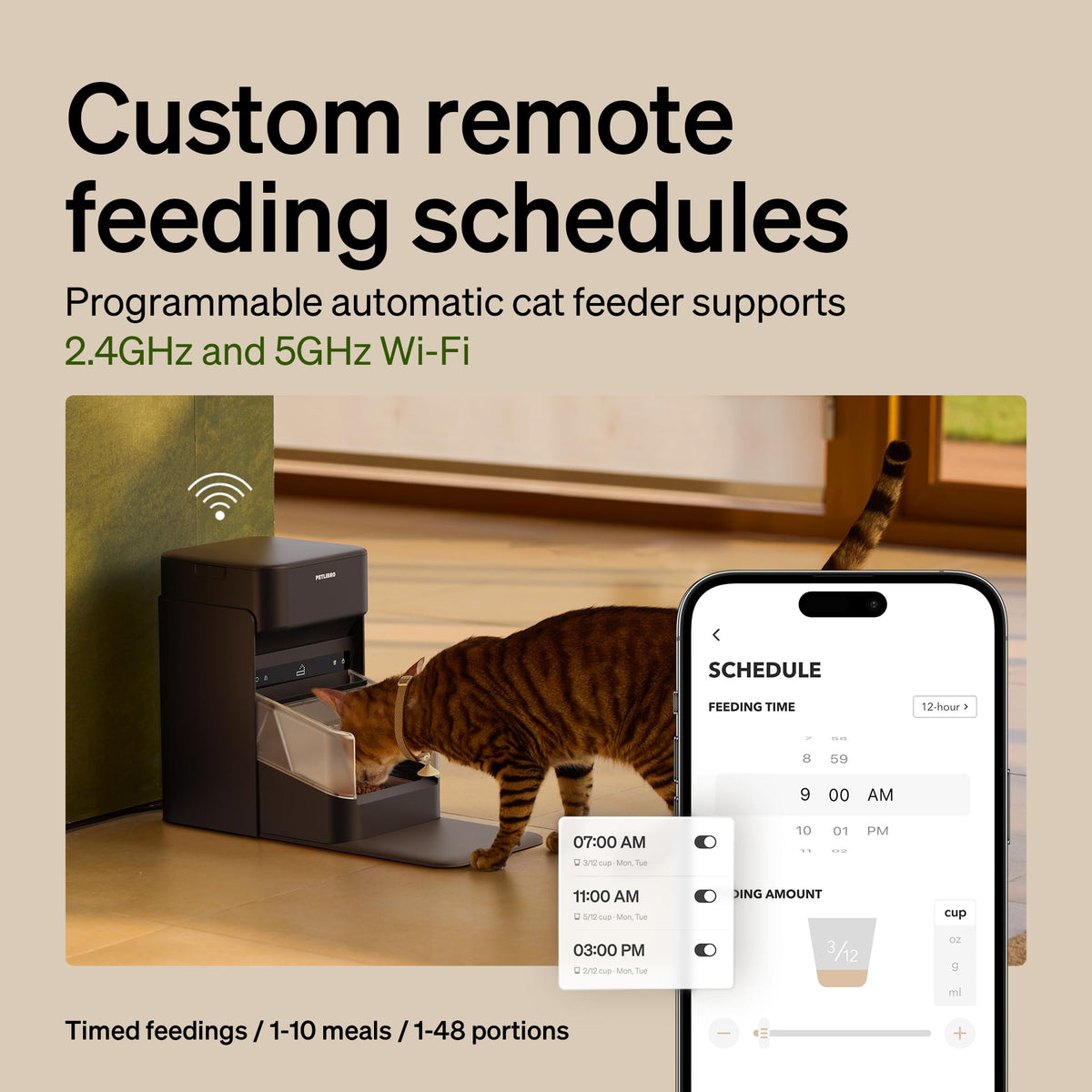 RFID Automatic Cat Feeder with Collar Tag Meal Access