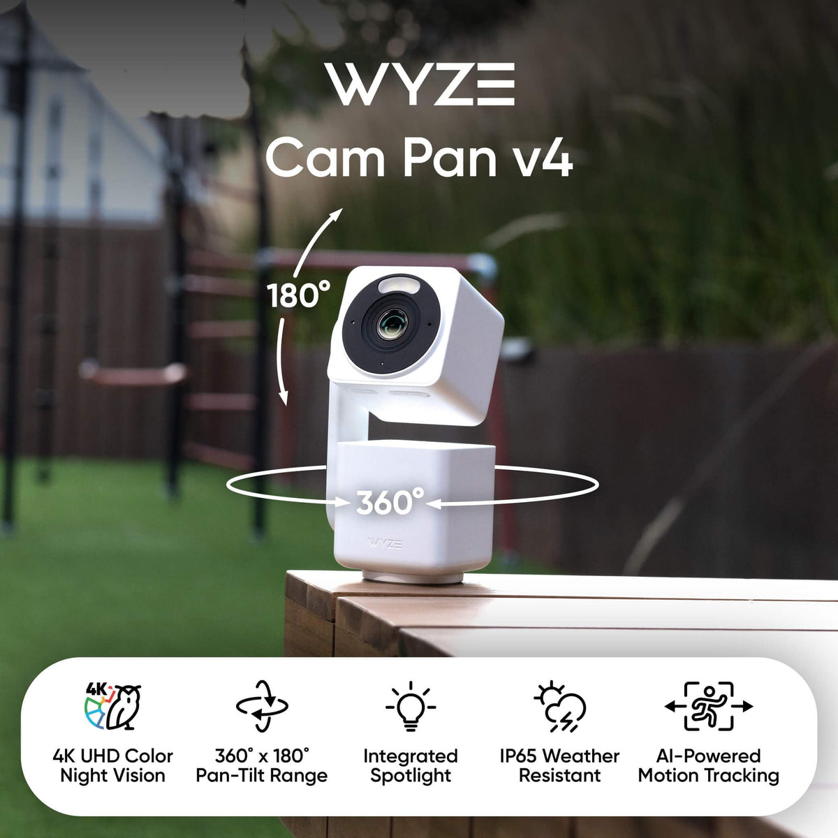 4K Smart Pan Security Camera for Indoor Pet Monitoring