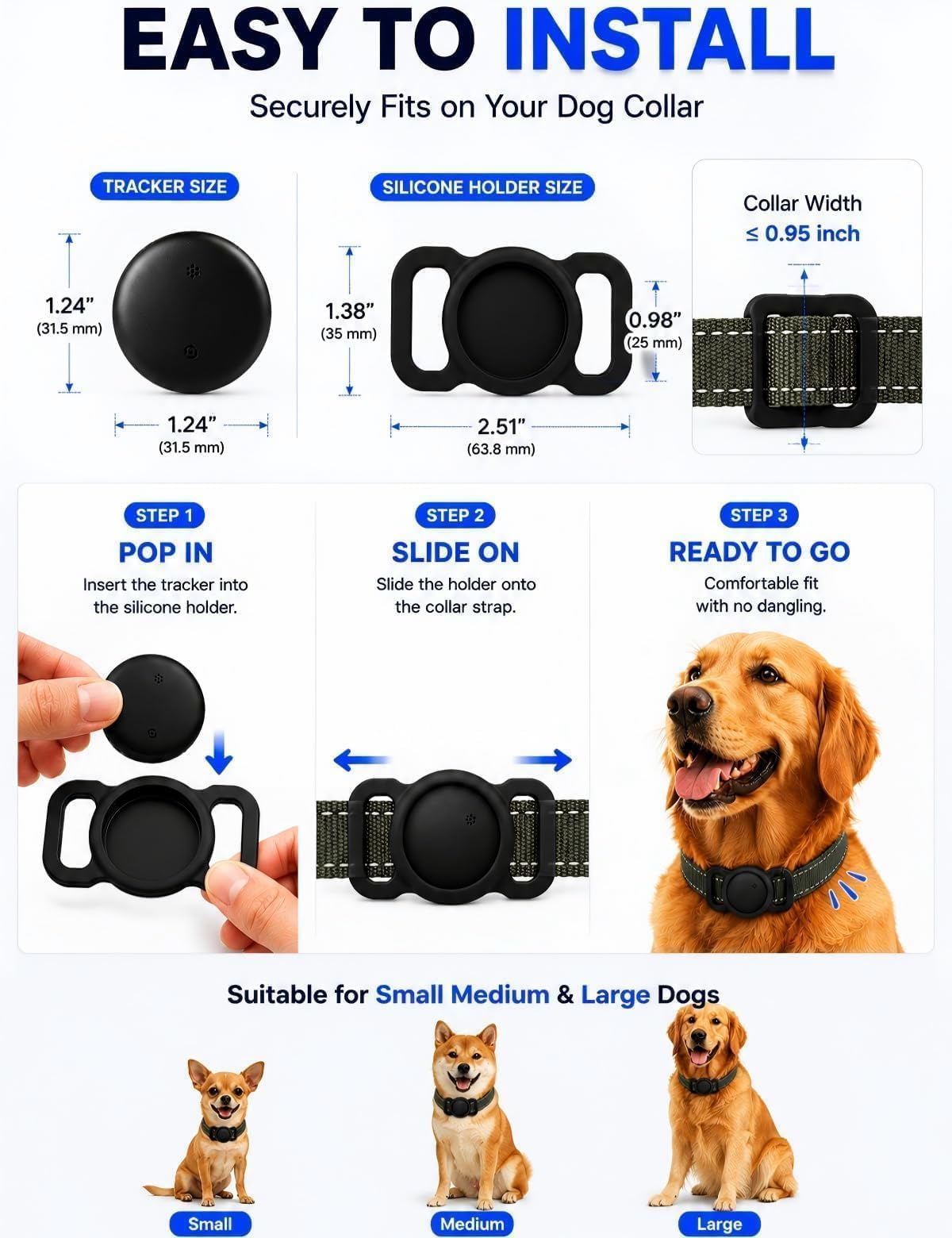 Smart GPS Dog Tracker for iOS and Android Mobile Devices