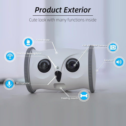 1080P Mobile Pet Camera Robot with Treat Dispenser and App Control