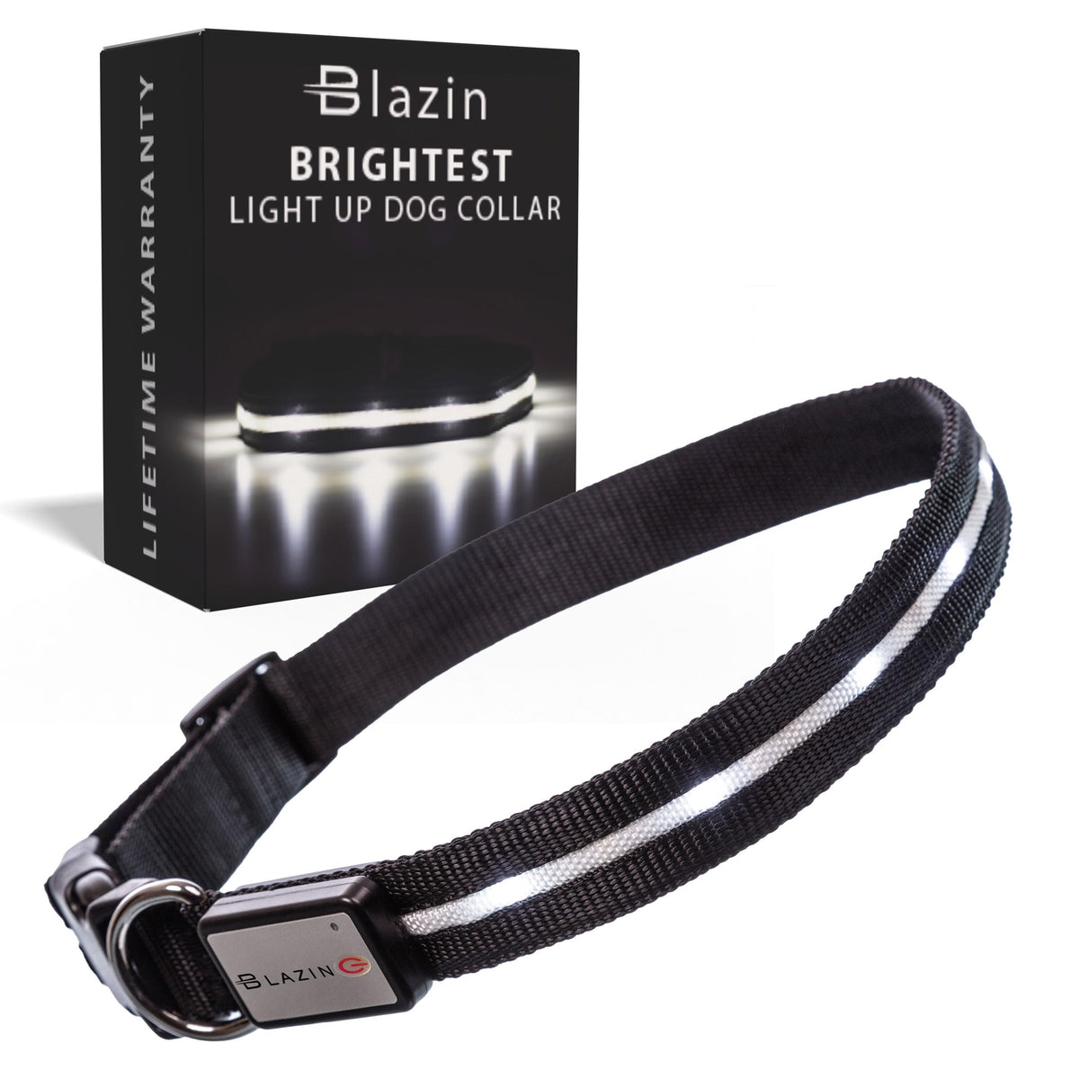 Rechargeable LED Light Up Dog Collar for Night Safety