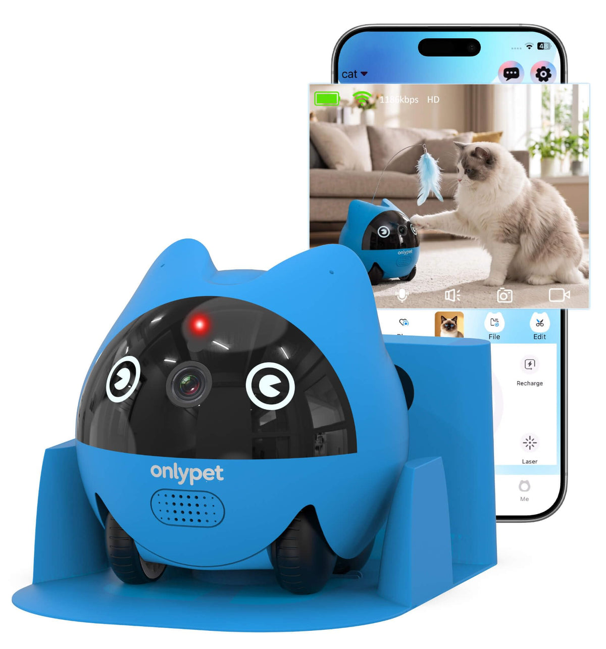 AI Pet Camera Robot for Cats and Dogs with Phone App