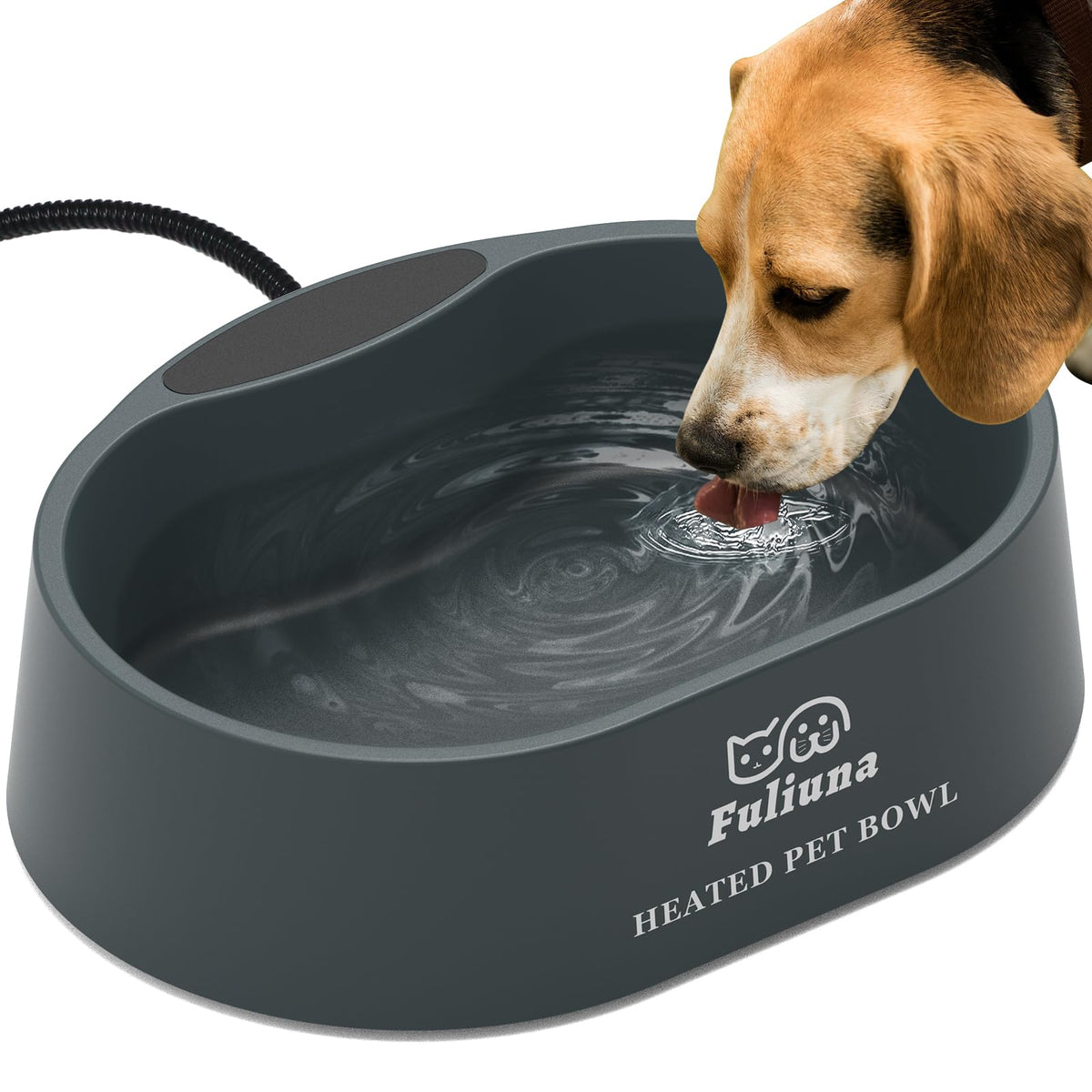 Outdoor Heated Pet Water Bowl with Anti Chew Power Cord