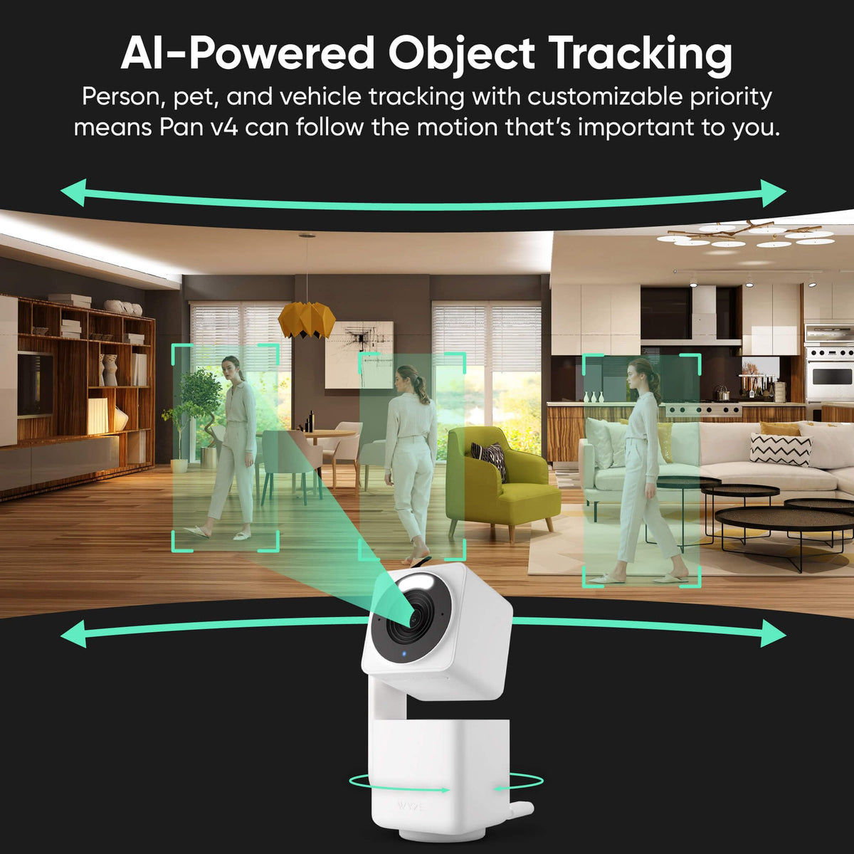 4K Smart Pan Security Camera for Indoor Pet Monitoring