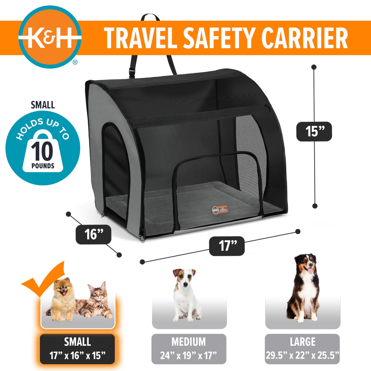 Travel Safety Pet Carrier for Cats and Small Dogs