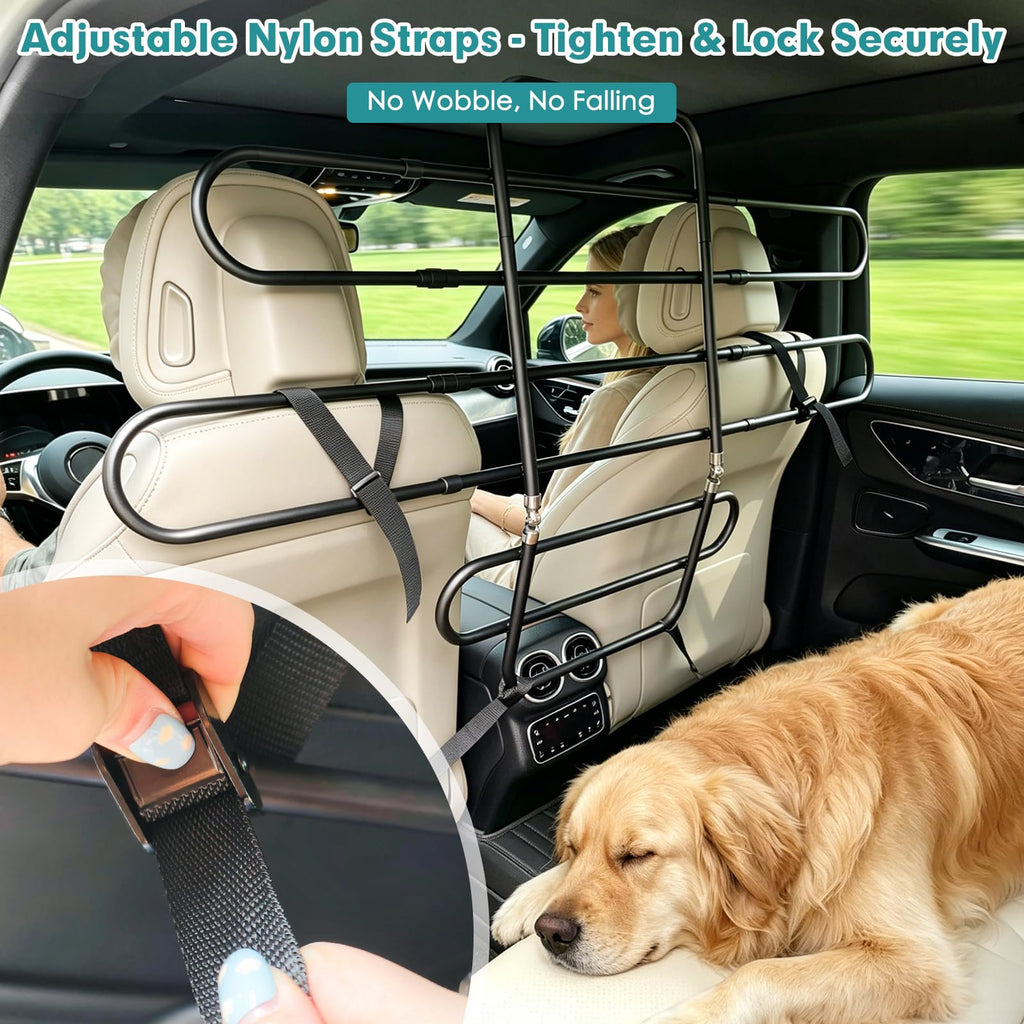 Adjustable Metal Dog Car Barrier for SUVs Trucks and Sedans