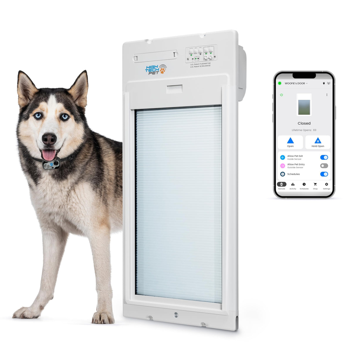 WiFi Automatic Smart Dog Door with Roll Up Entry Control