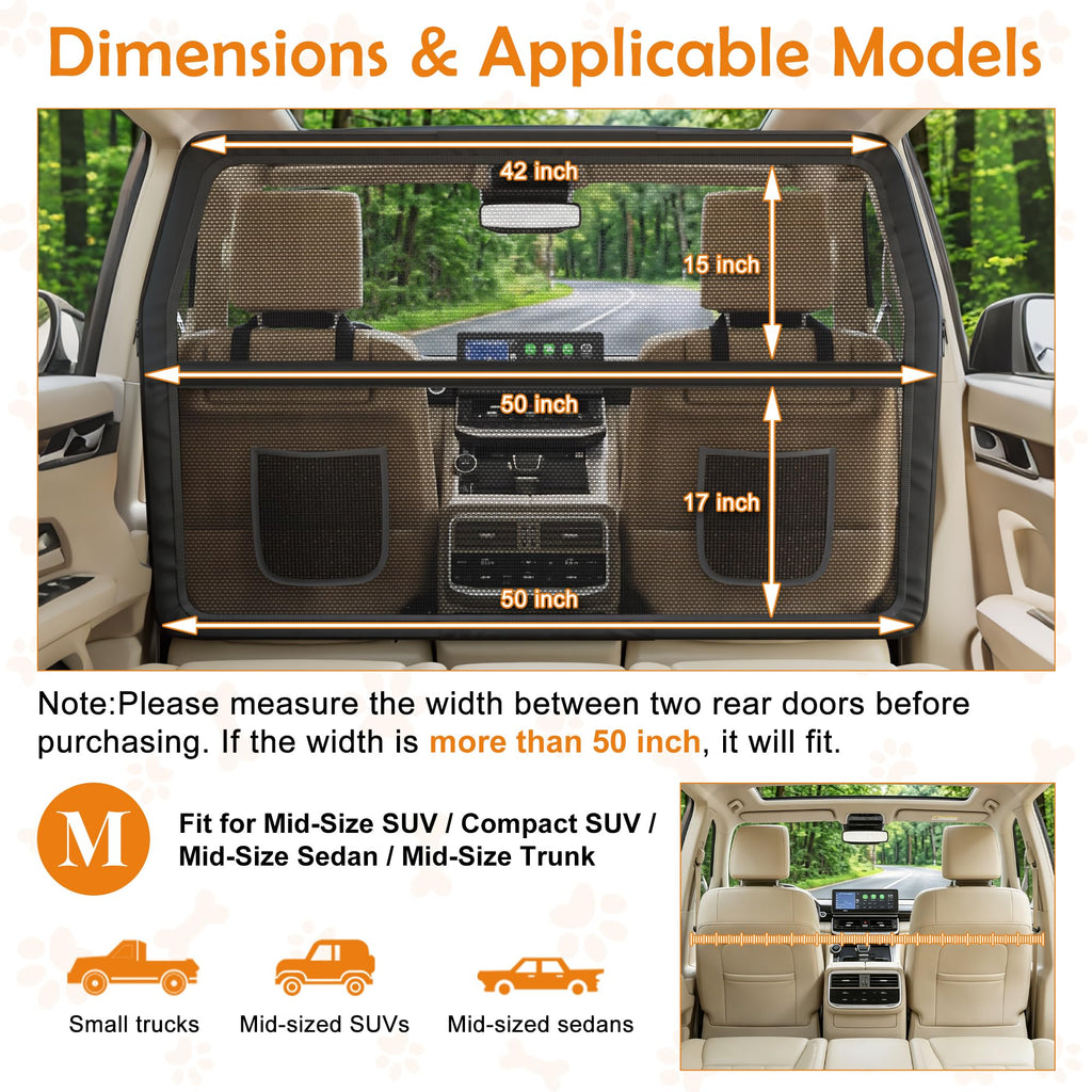 Escape Proof Dog Car Barrier for SUVs Cars and Trucks