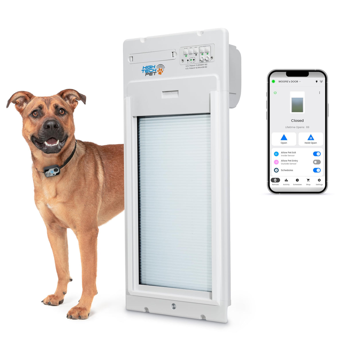 WiFi Automatic Smart Dog Door with Roll Up Entry Control