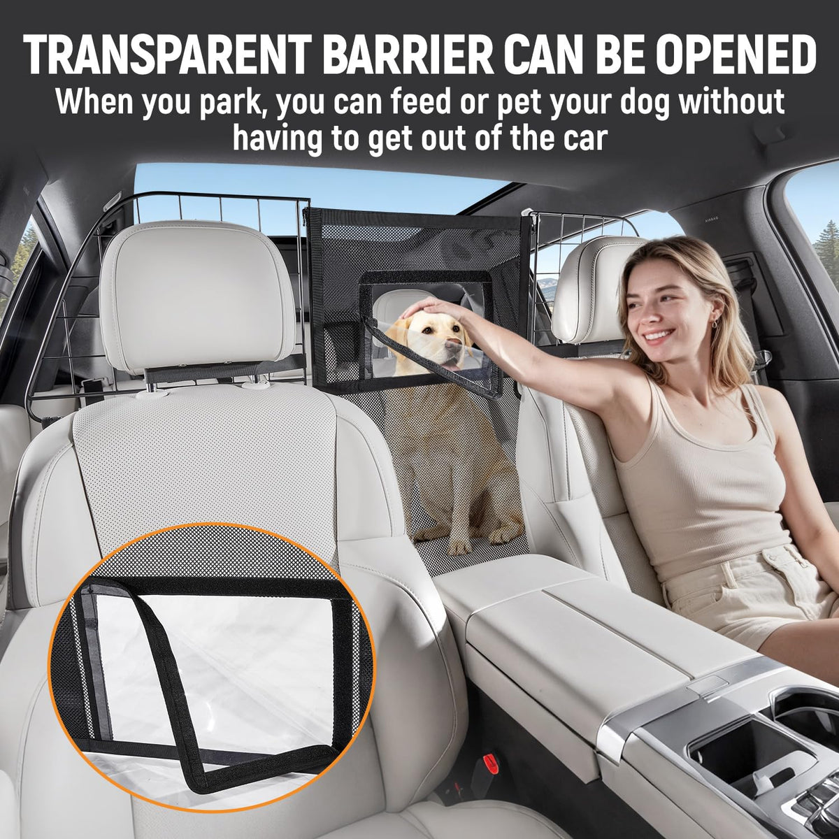 Large Dog Car Barrier Net Divider for SUVs and Vehicles