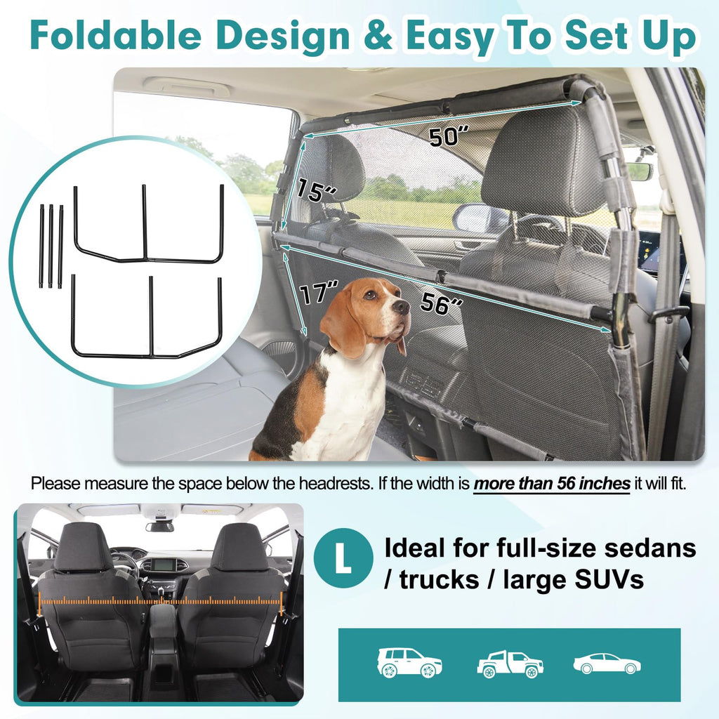 Escape Proof Dog Car Barrier for SUVs Trucks and Cargo Areas
