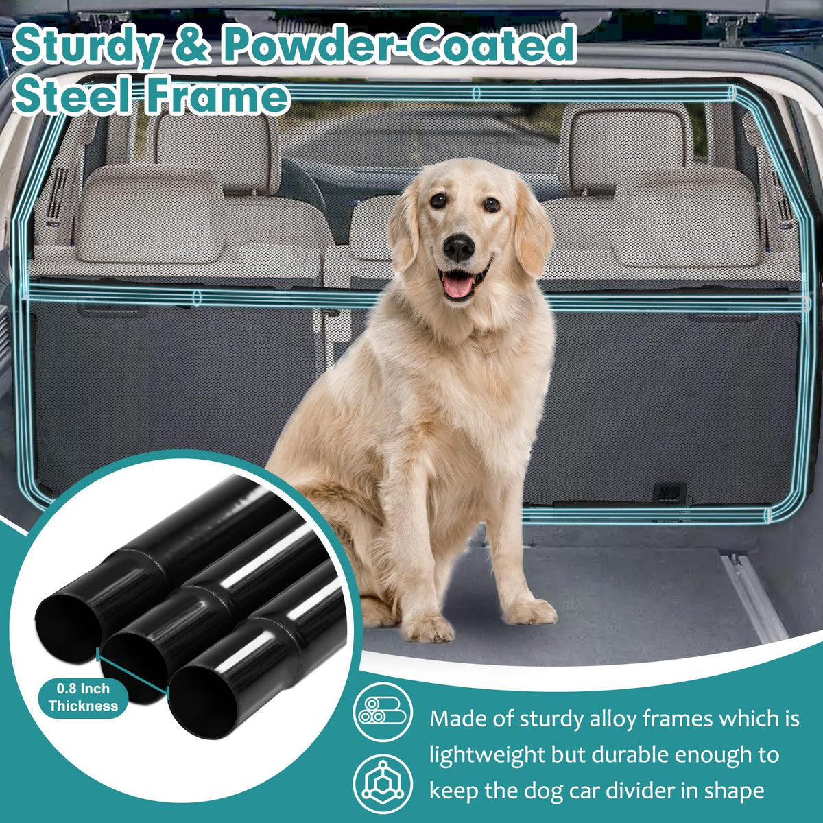 Escape Proof Dog Car Barrier for SUVs Trucks and Cargo Areas