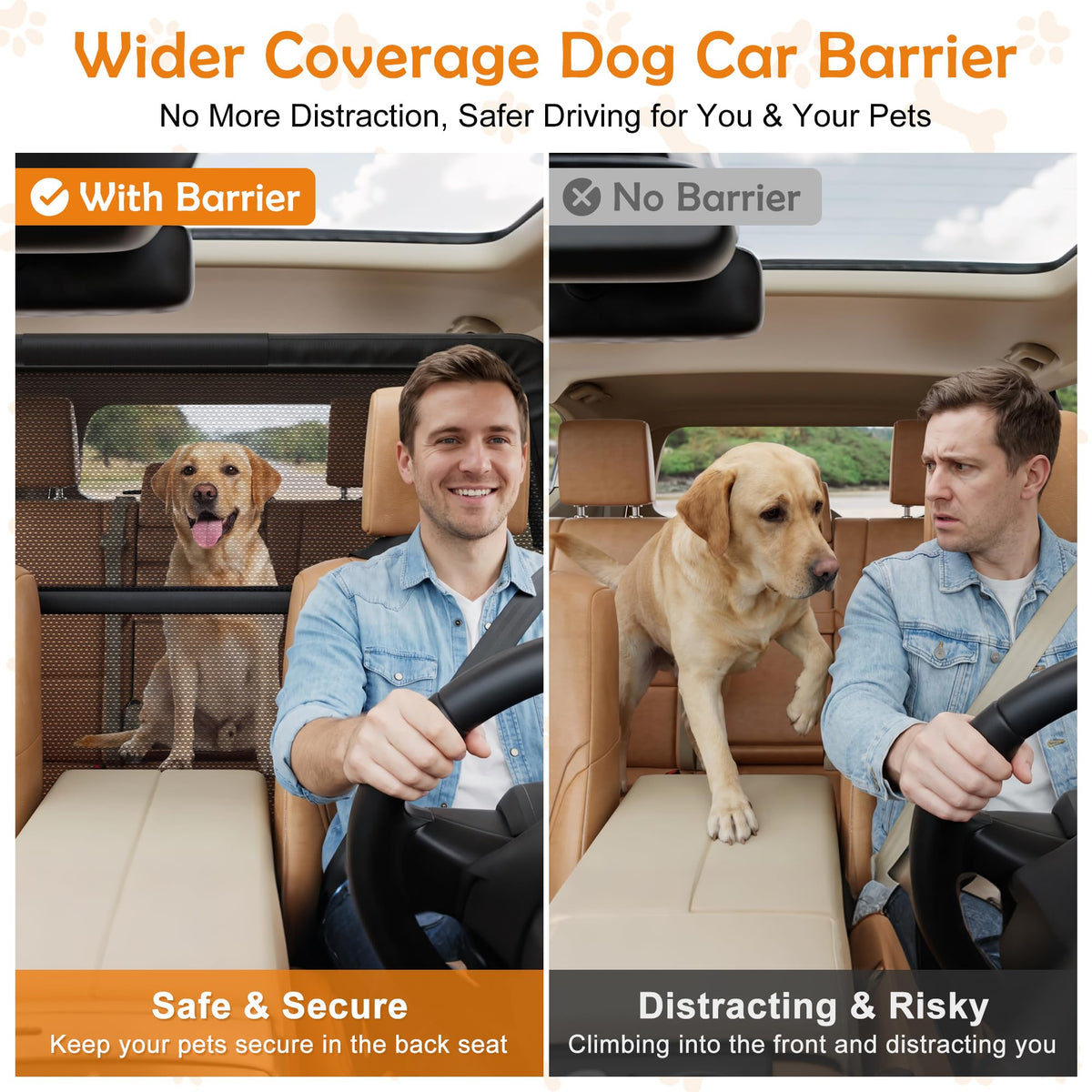 Escape Proof Dog Car Barrier for SUVs Cars and Trucks