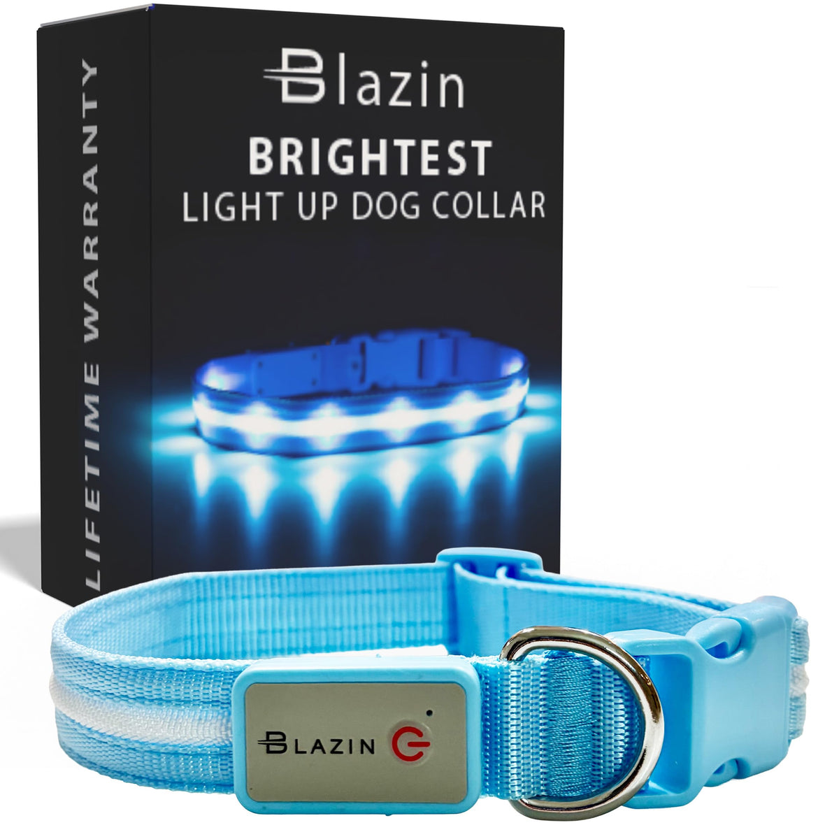 Rechargeable LED Light Up Dog Collar for Night Safety