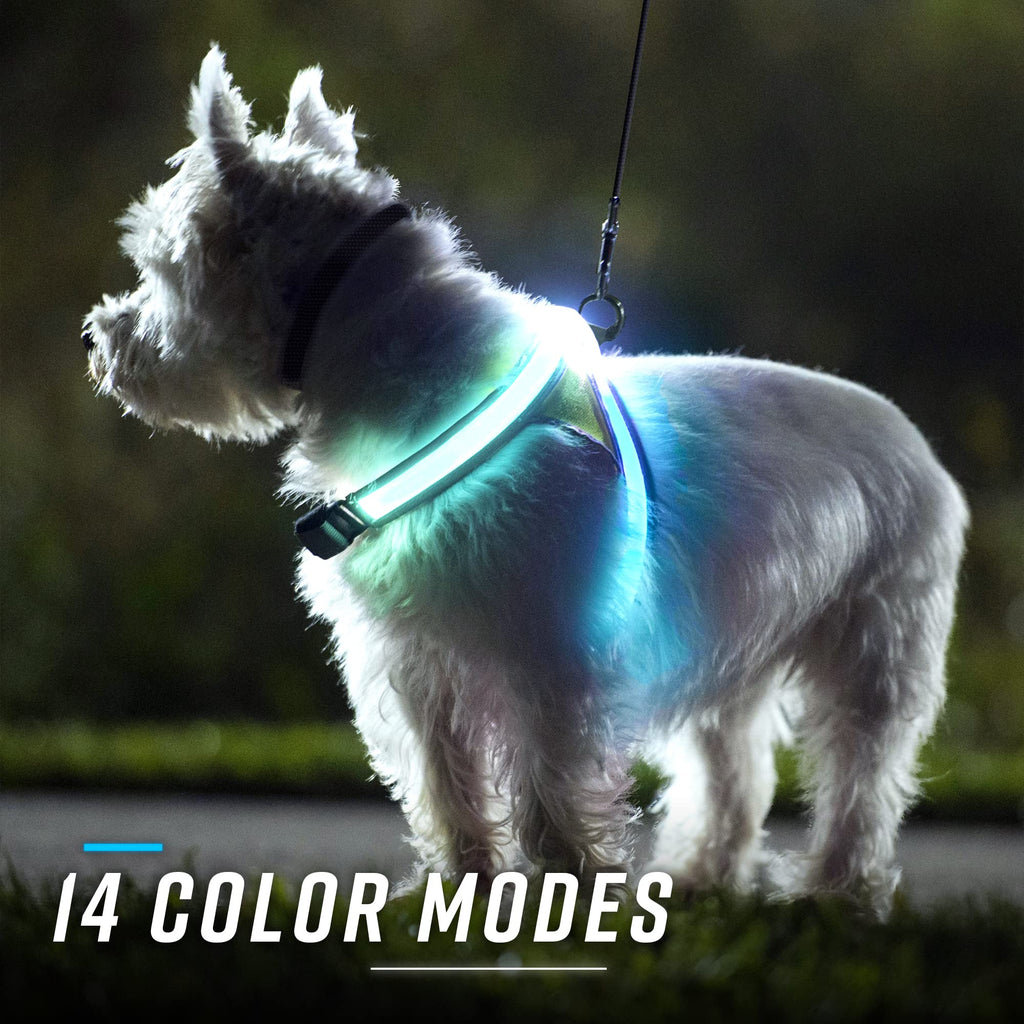 Rechargeable Reflective LED Dog Harness with Multicolor Lights