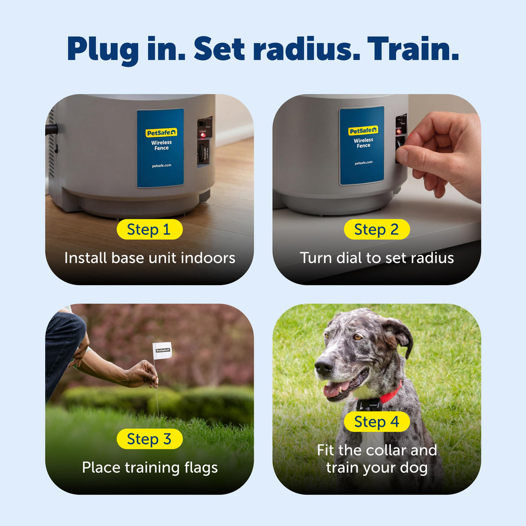 Wireless Dog Fence System with Adjustable Pet Boundary
