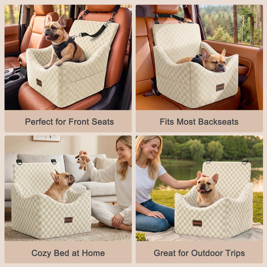 Washable Dog Car Booster Seat with Memory Foam for Large Dogs