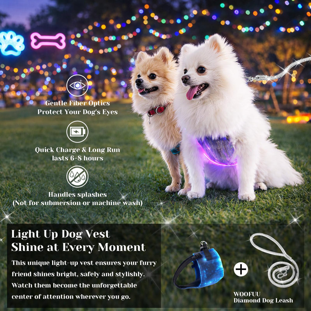 Rechargeable LED Dog Safety Vest with Reflective Stripes