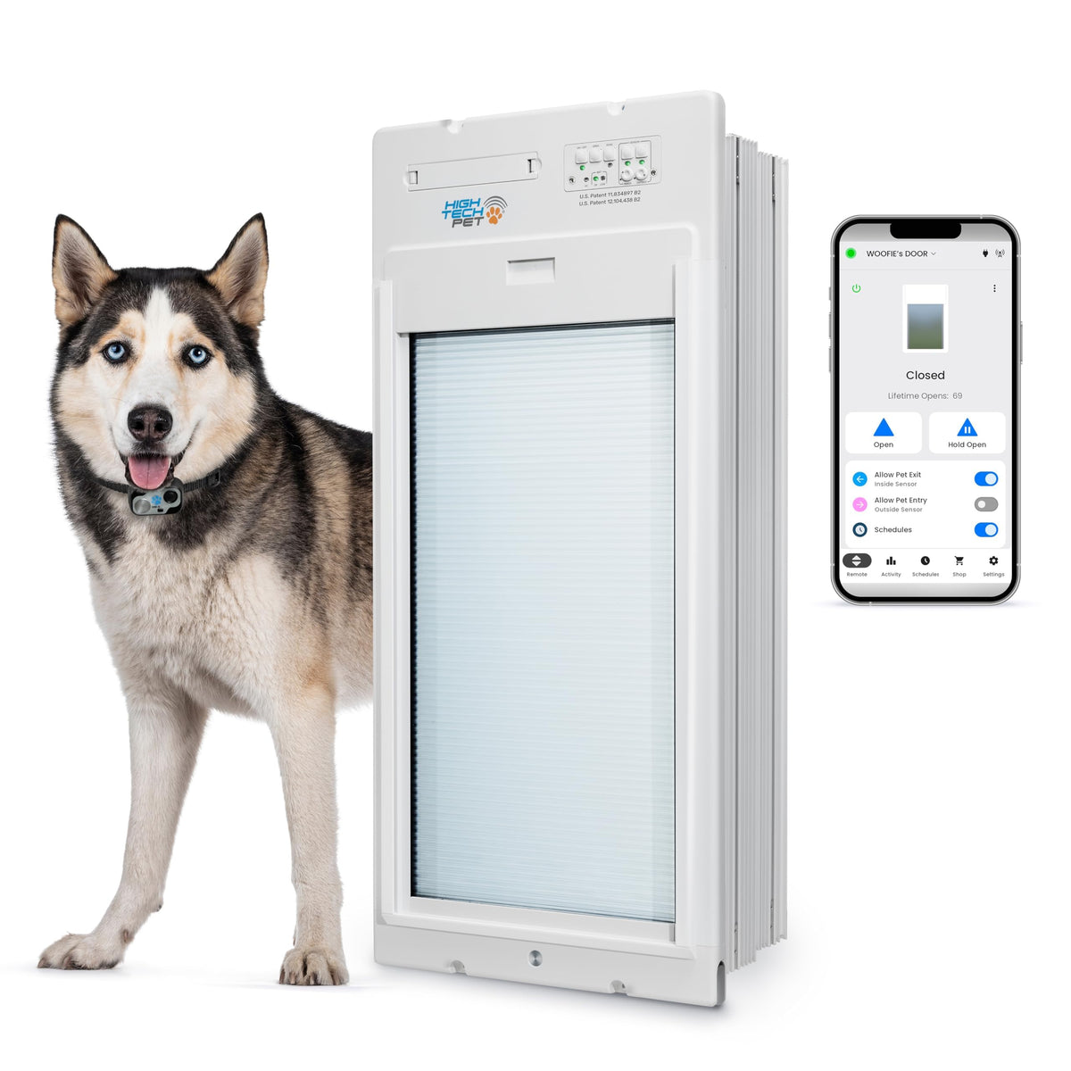 WiFi Automatic Smart Dog Door with Roll Up Entry Control