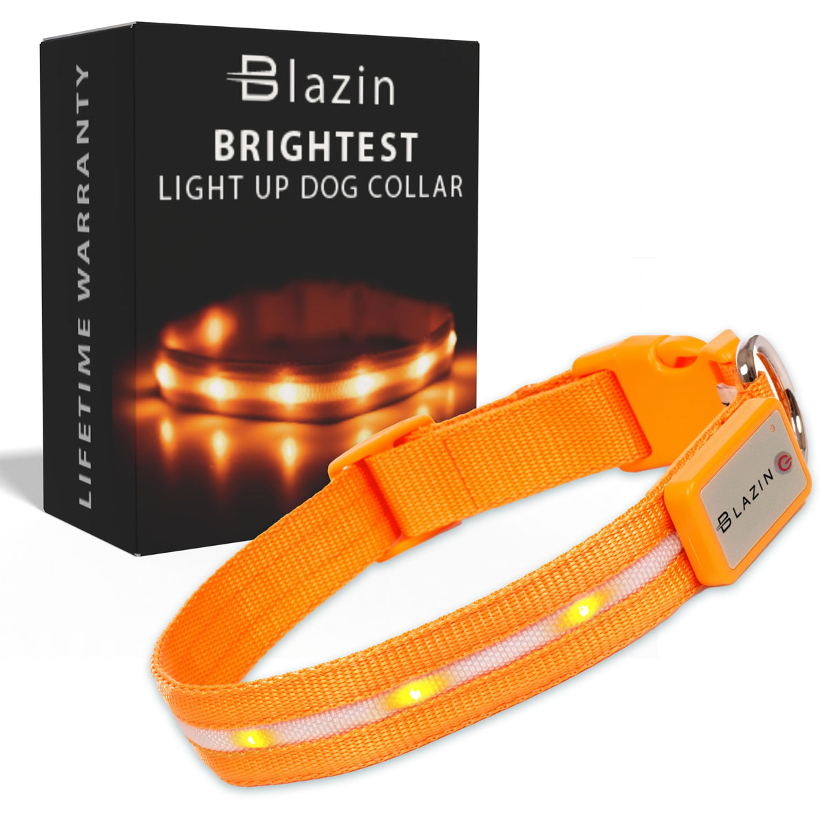 Rechargeable LED Light Up Dog Collar for Night Safety