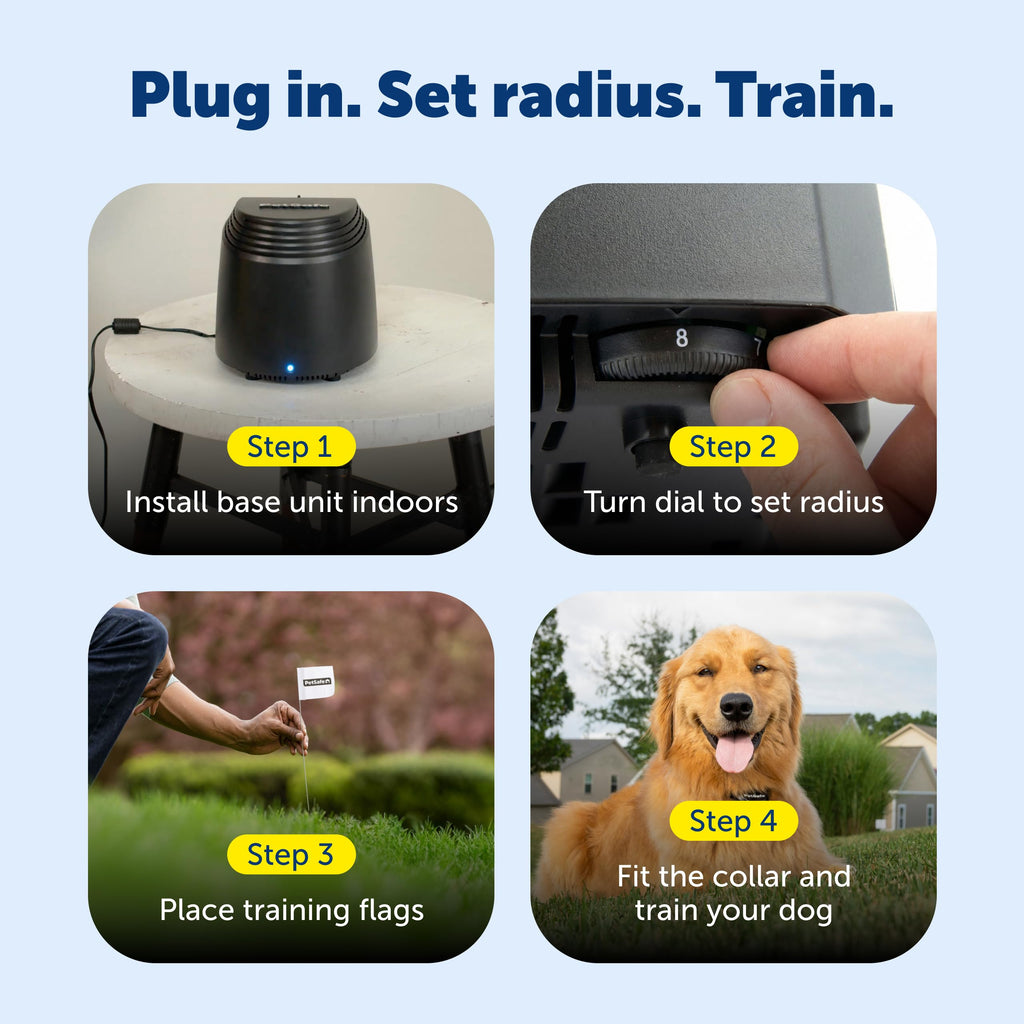 Portable Wireless Pet Fence with Adjustable Boundary Display