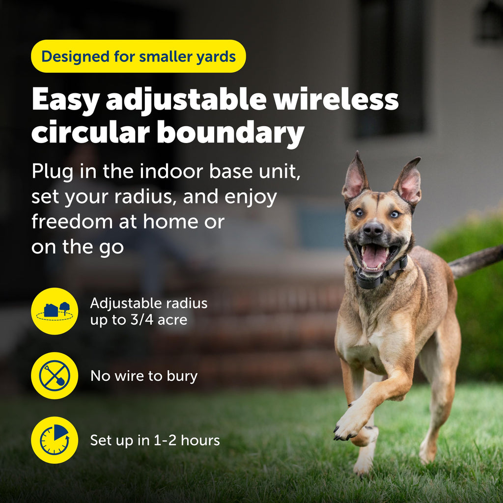 Portable Wireless Pet Fence with Adjustable Boundary Display