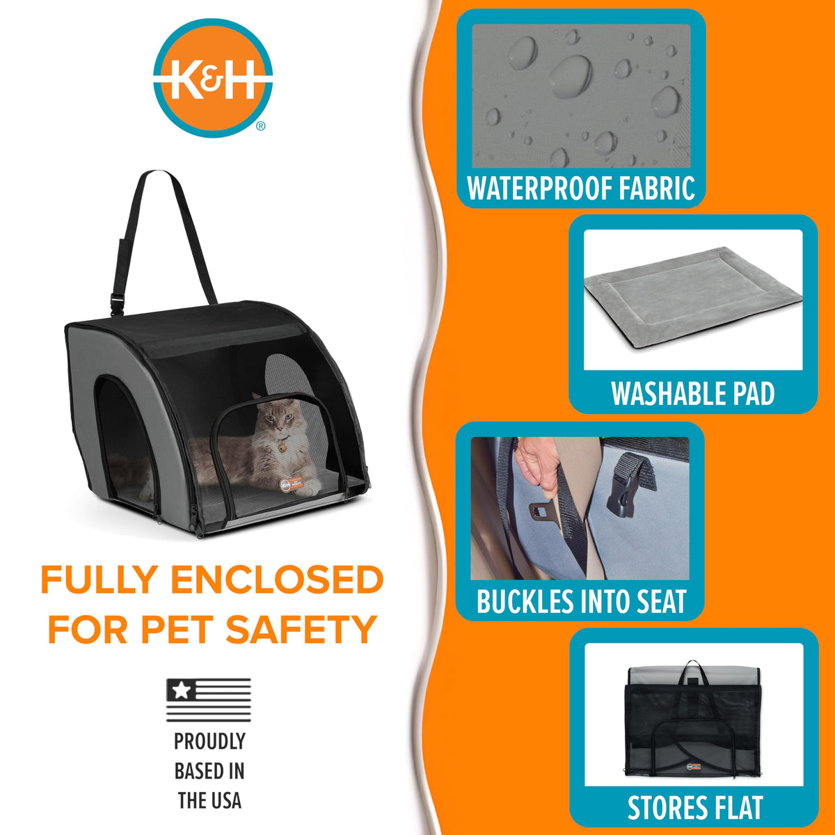 Travel Safety Pet Carrier for Cats and Small Dogs