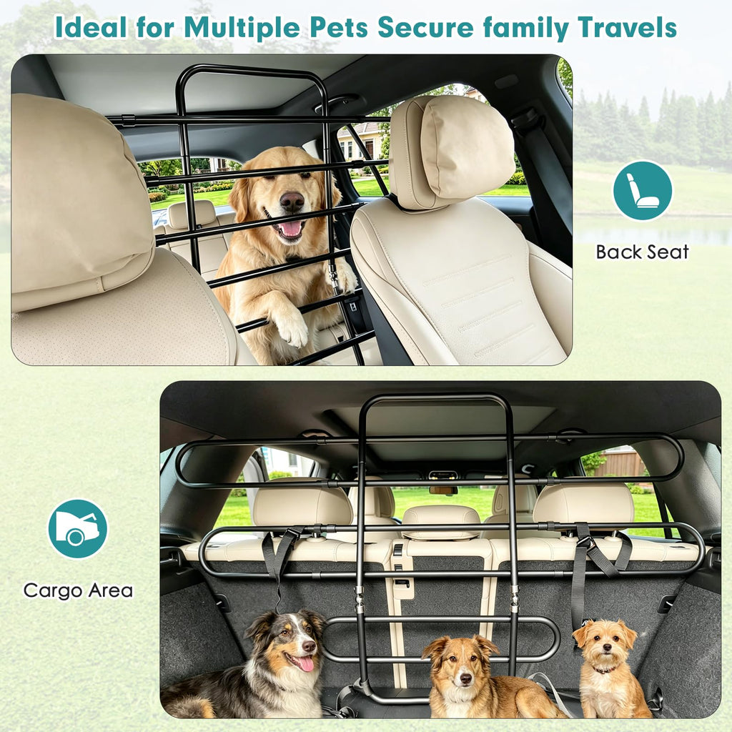 Adjustable Metal Dog Car Barrier for SUVs Trucks and Sedans