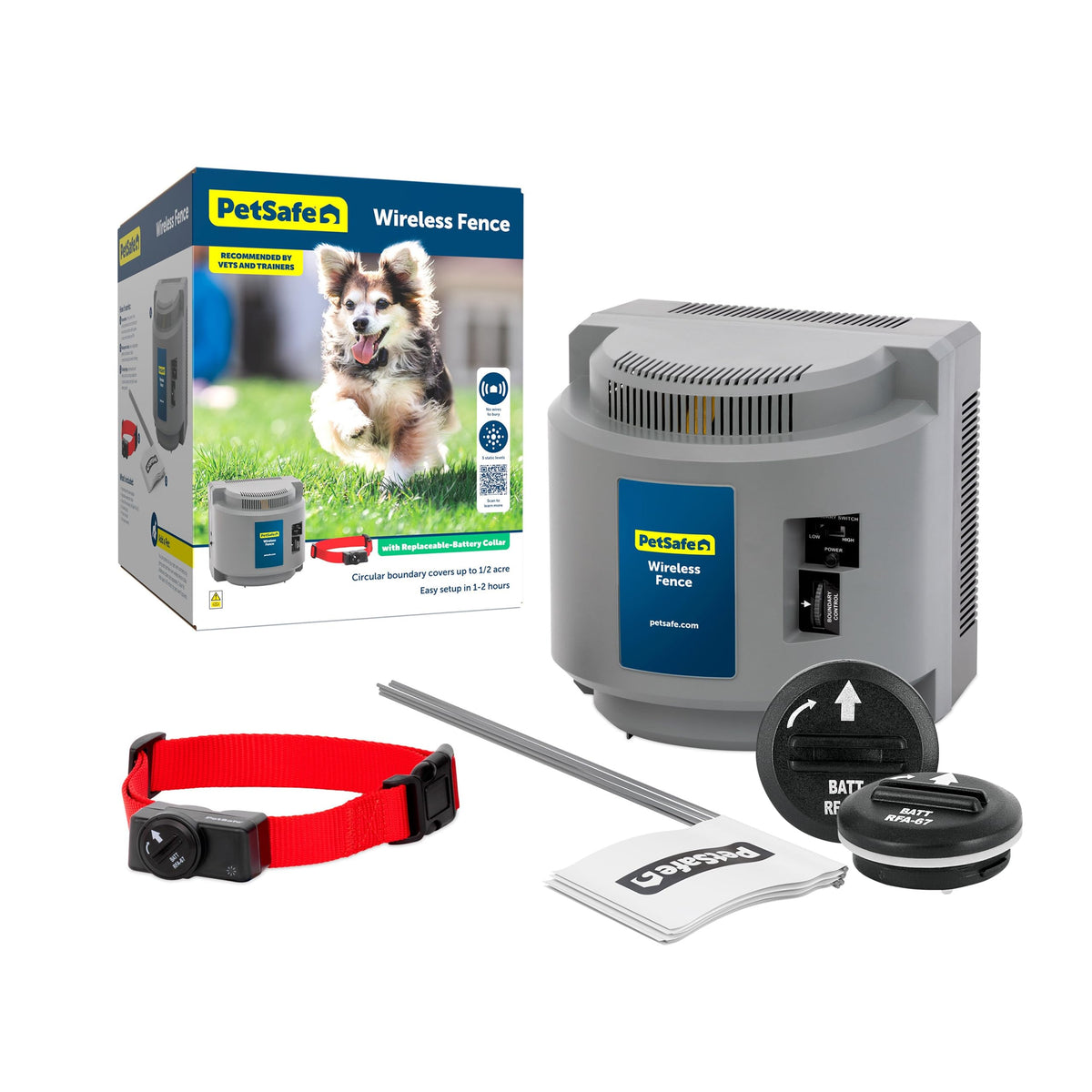 Wireless Dog Fence System with Adjustable Pet Boundary