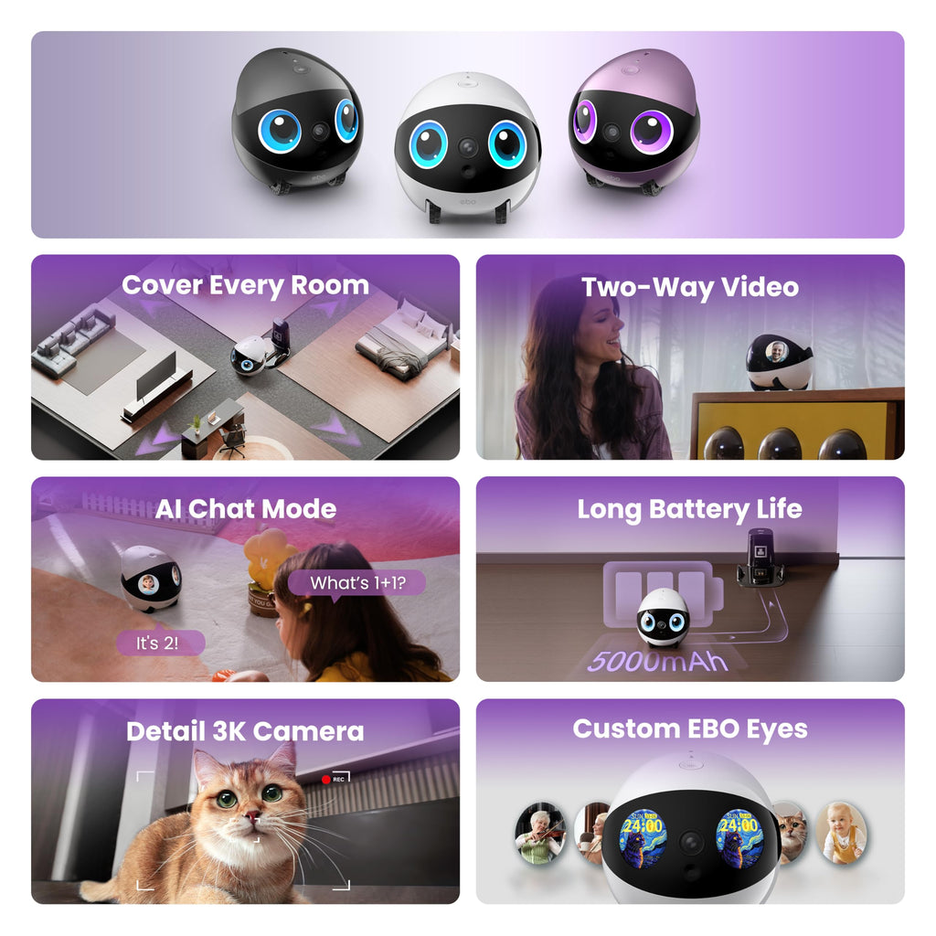 3K Pet Camera Robot for Indoor Security and Home Monitoring
