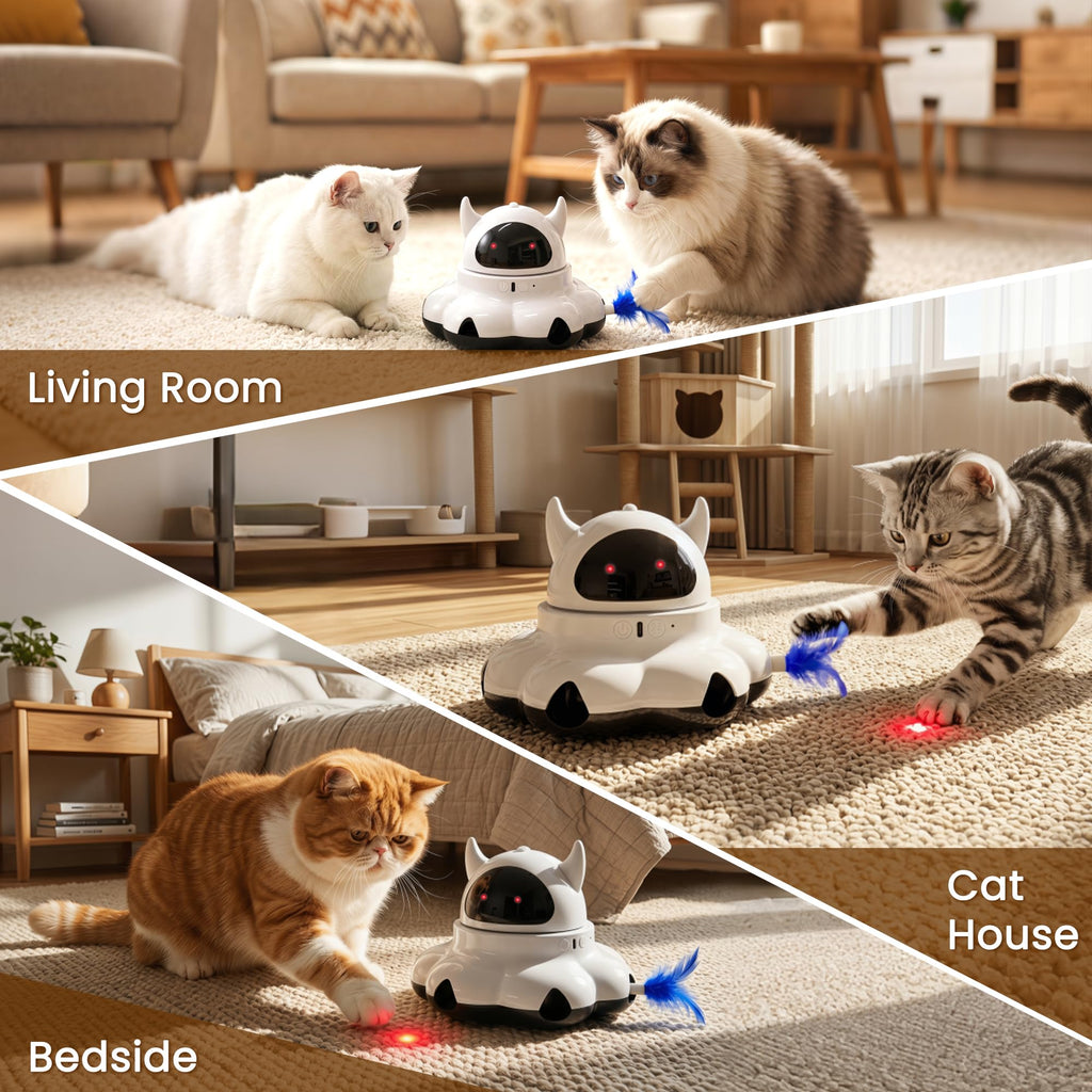 Automatic Cat Laser Toy with Random Moving Feather