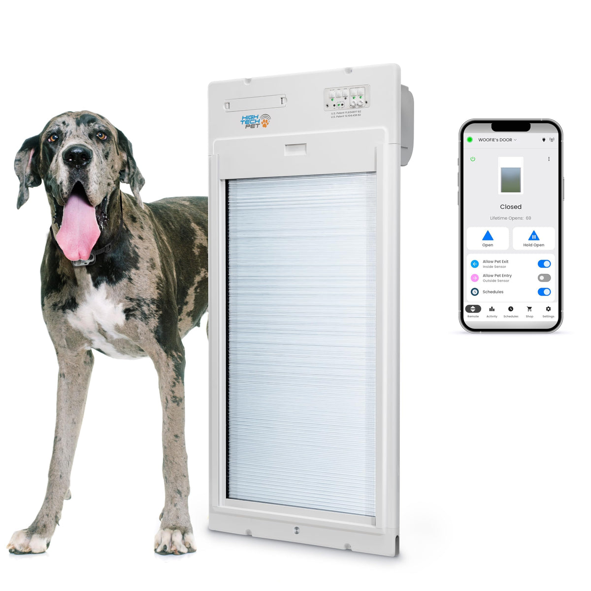 WiFi Automatic Smart Dog Door with Roll Up Entry Control